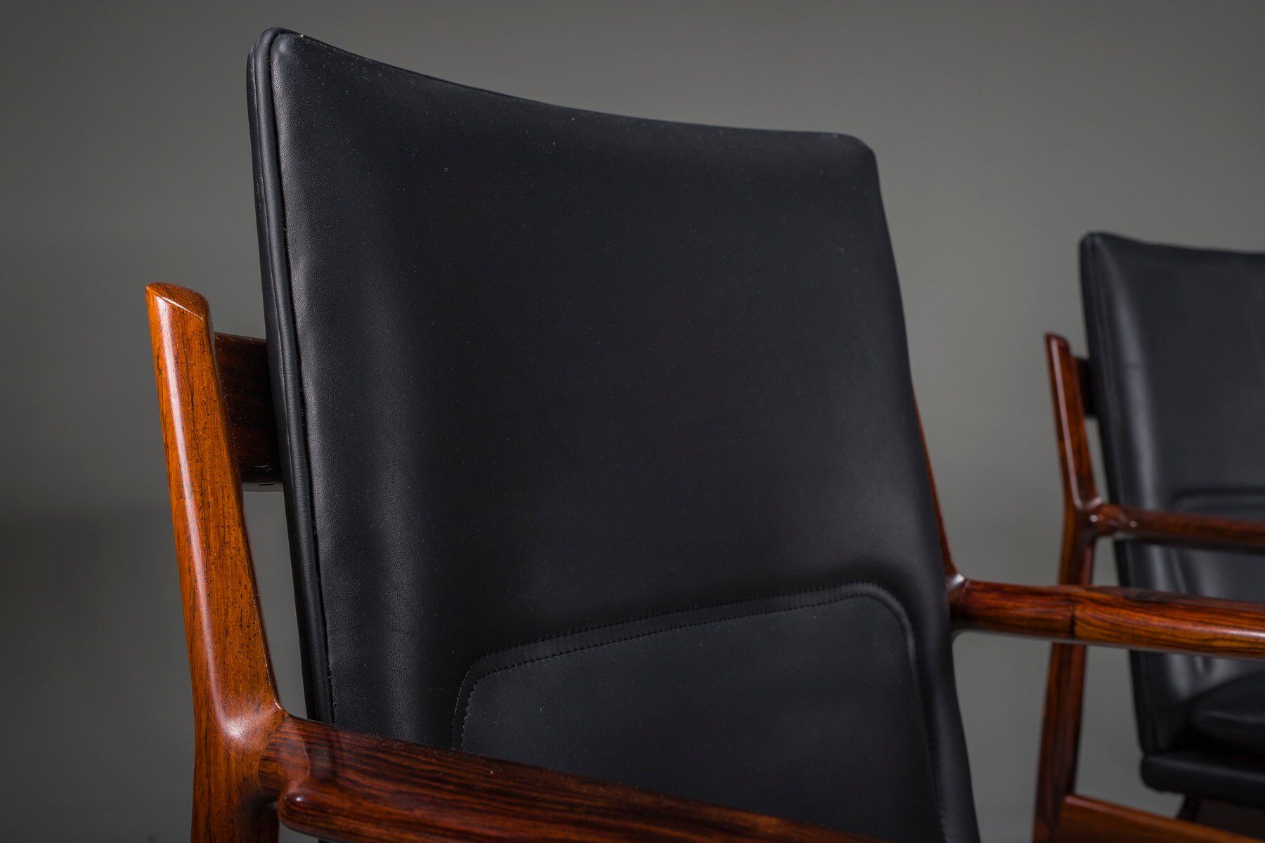 Danish Model 431 armchairs in leather by Arne Vodder for Sibast Møbler, 1960s, set of 4