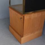 Brass and wood store window