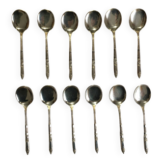 12 ERCUIS silver metal ice cream spoons