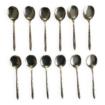 12 ERCUIS silver metal ice cream spoons