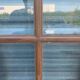 Suite of four separation doors in patinated wood Beveled tiles XX century