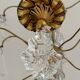 Chandelier set & 4 wall lights with pendants, Louis XV style, gilded metal