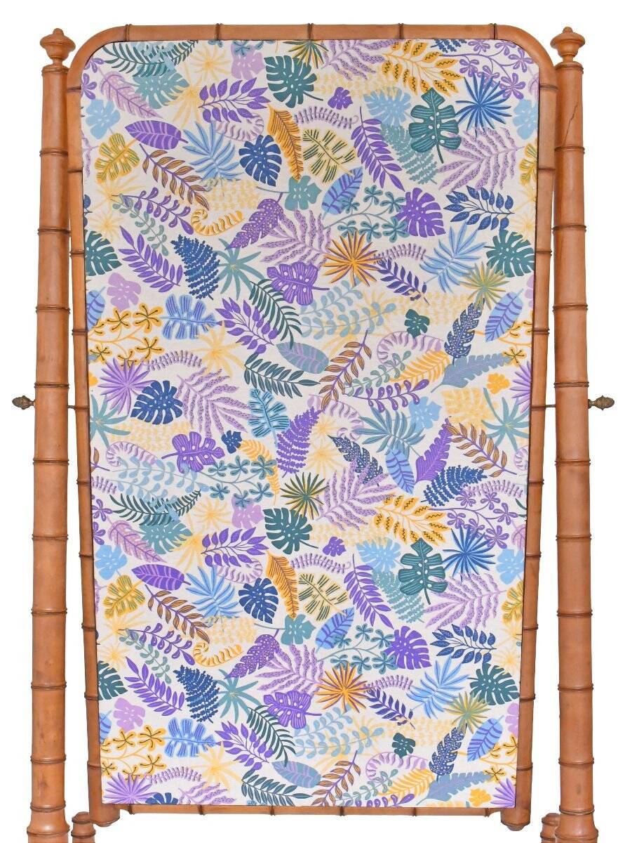 Bamboo-style psyché mirror in the Napoleon III style.