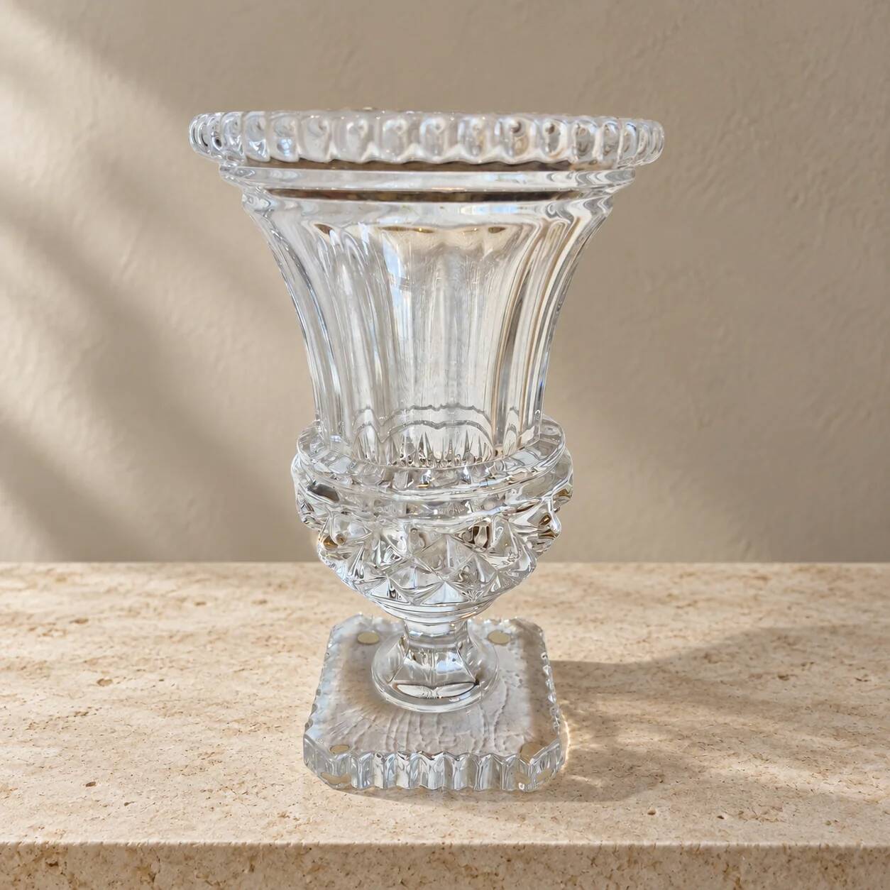 Crystal vase signed Art Vannes France – Médicis shape – 28 cm