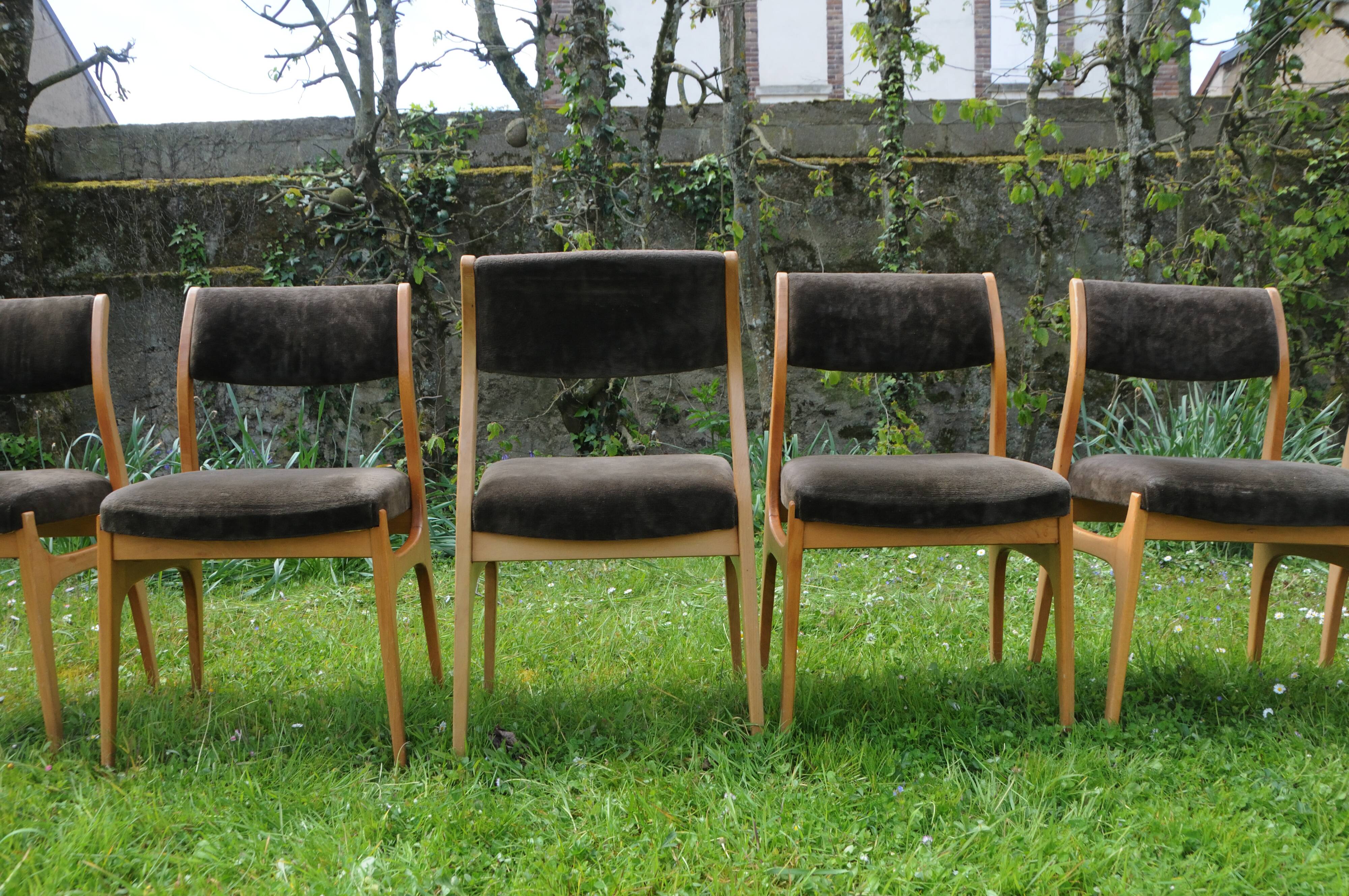 6 Scandinavian dining chairs from the 1960s.