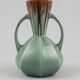 Art Deco vase – Bruyn pottery – green & brown poured glaze - 19cm