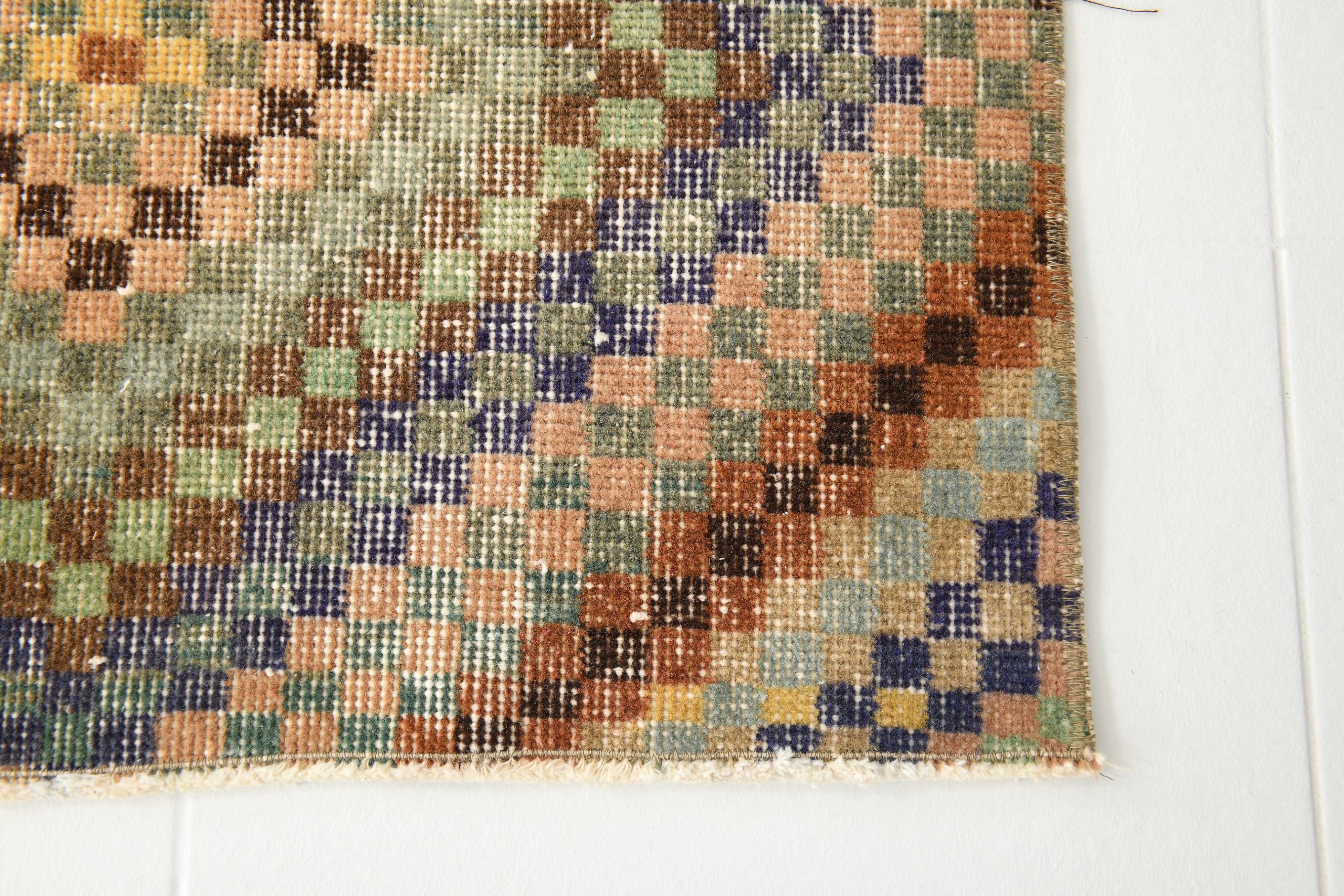 2x5 Turkish Multicolor Vintage Kitchen Runner Rug, 71x154Cm