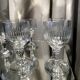 Suite de 7 verres a liqueur ou goutte en verre cisele art de la table