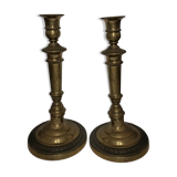 Pair of large brass candlesticks