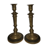 Pair of large brass candlesticks