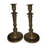 Pair of large brass candlesticks