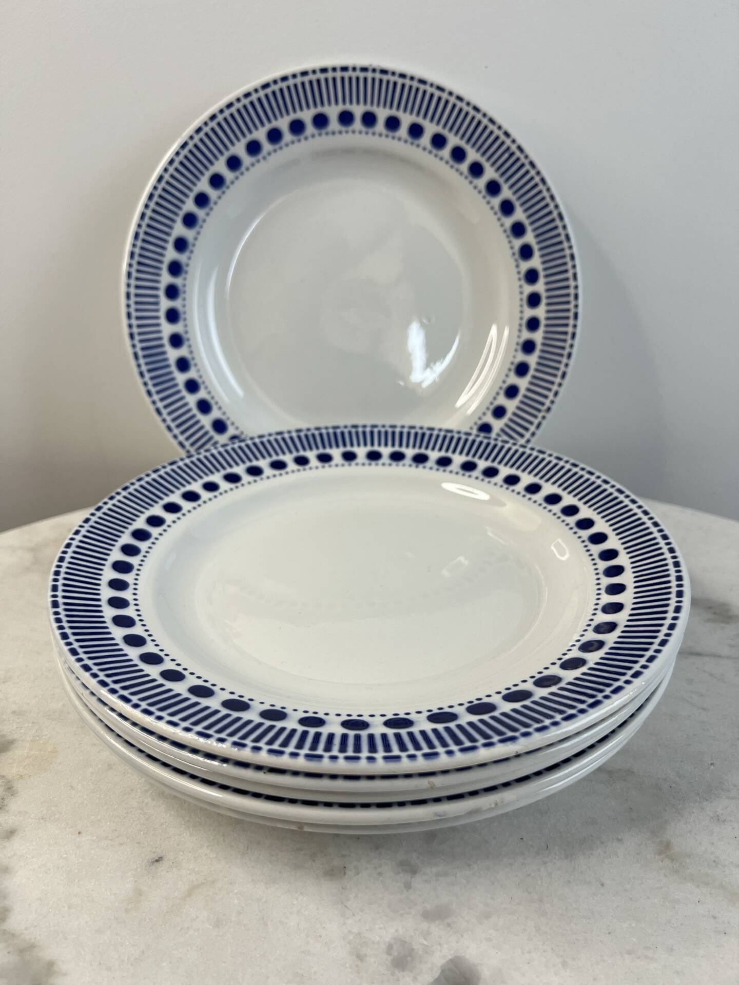 Set of 6 flat plates Sarreguemines Béatrice collection
