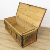 Antique painted folk art wedding chest