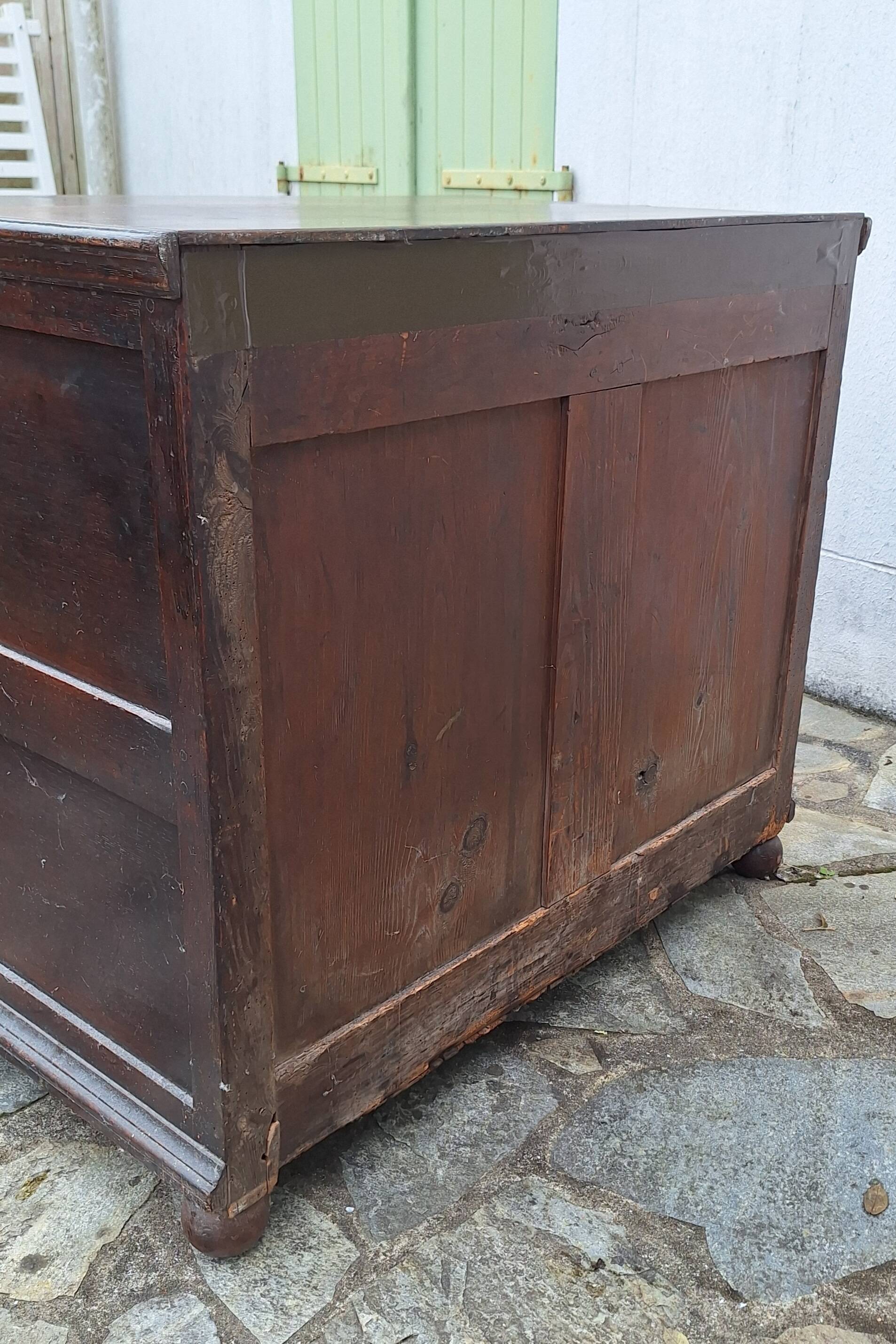 Jacobean style wooden chest of drawers