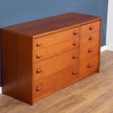 Retro Teak 1960s Stag 8 Drawer Chest Of Drawers Sideboard