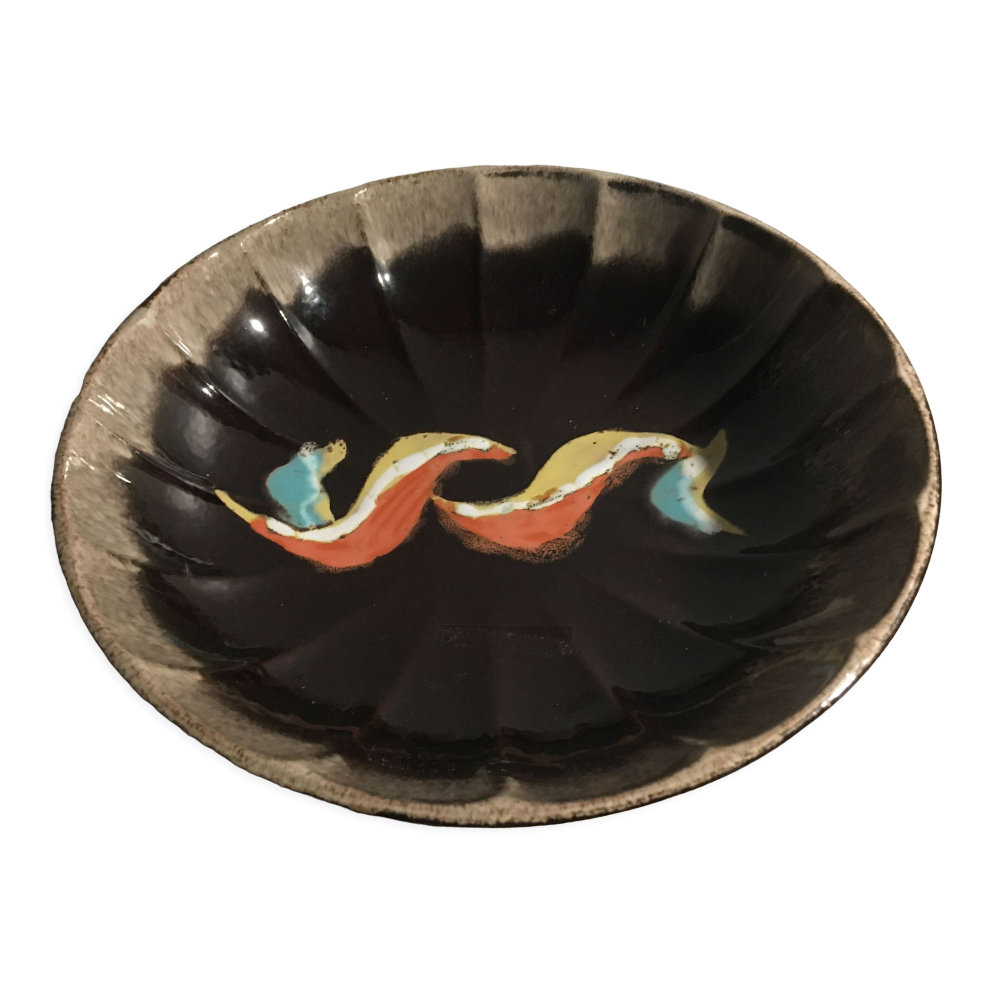 Varnished earthenware dish diameter 26cm