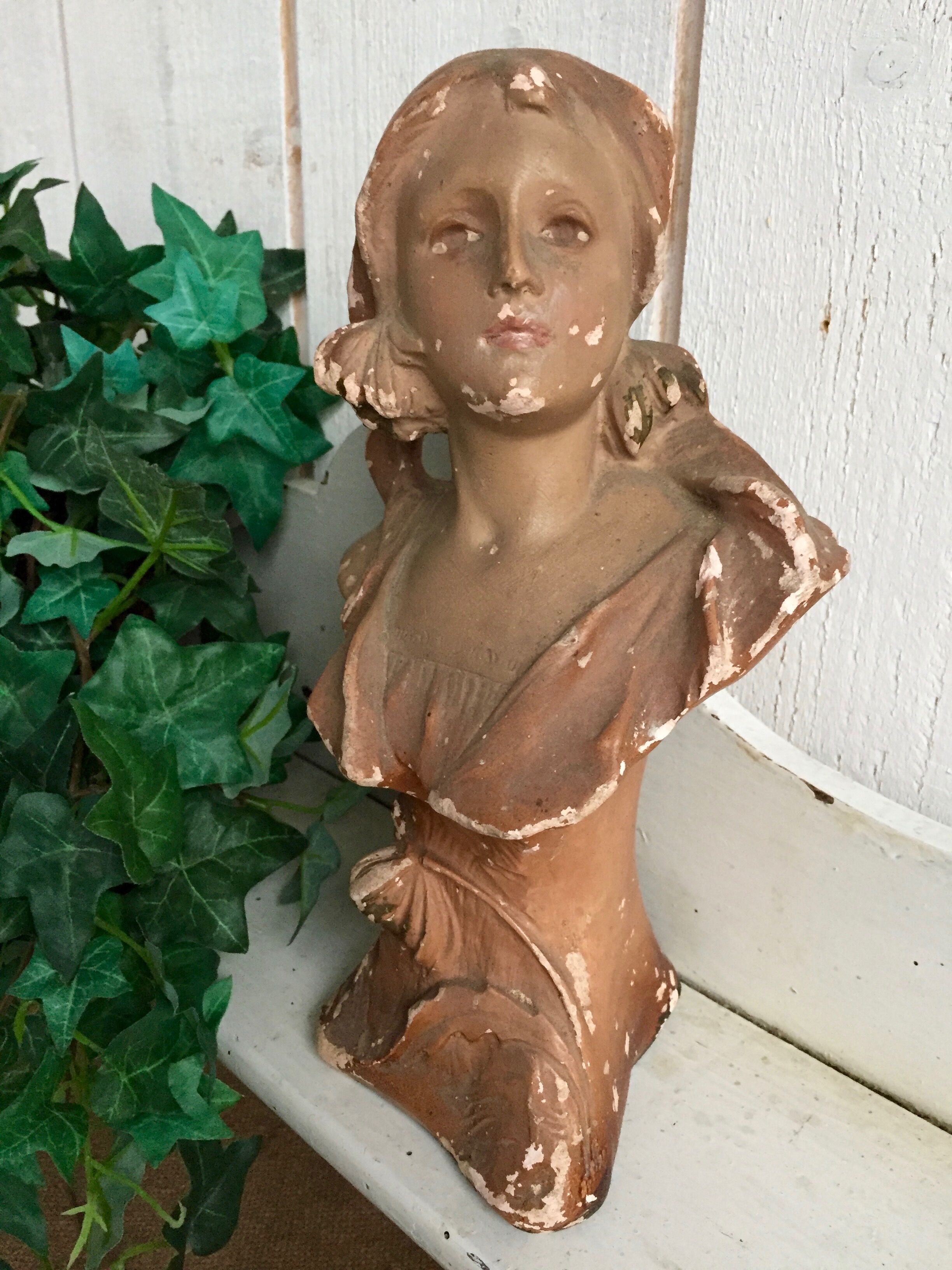 Monochrome plaster bust