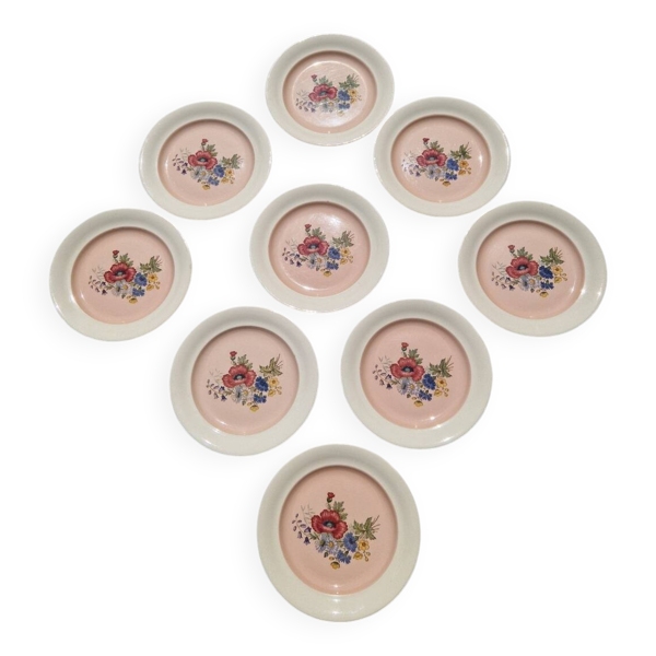 9 assiettes plates en porcelaine villeroy et boch modele 1584 25 cm