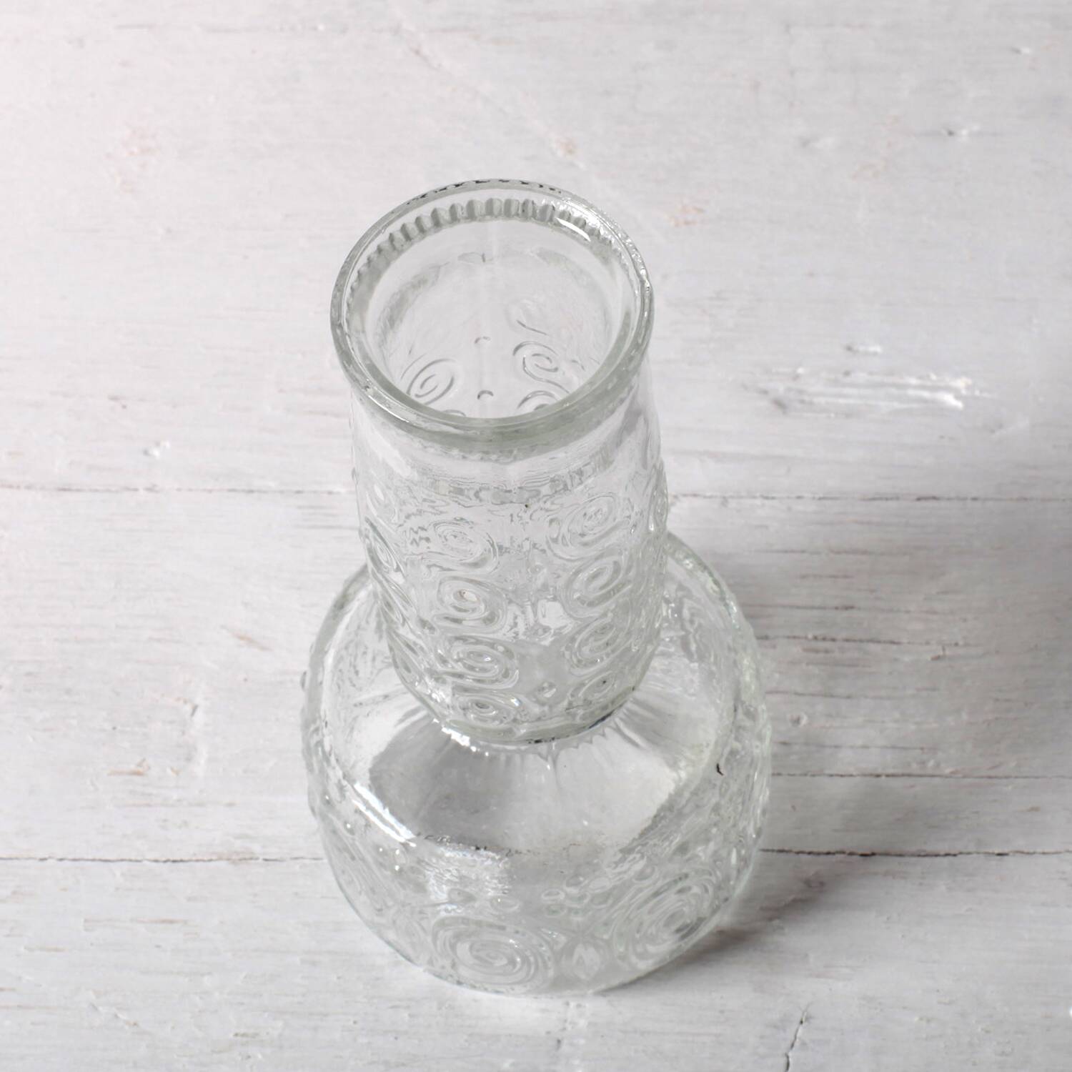 Mid-century Clear Pressed Glass Vase by Adolf Matura / Rosice / 1973
