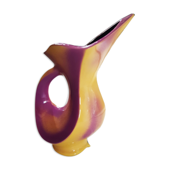 Multicolored pitcher jamet in enamelled earthenware