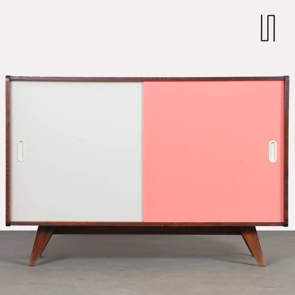 Vintage dark oak chest of drawers by Jiri Jiroutek, model U-452, 1960s