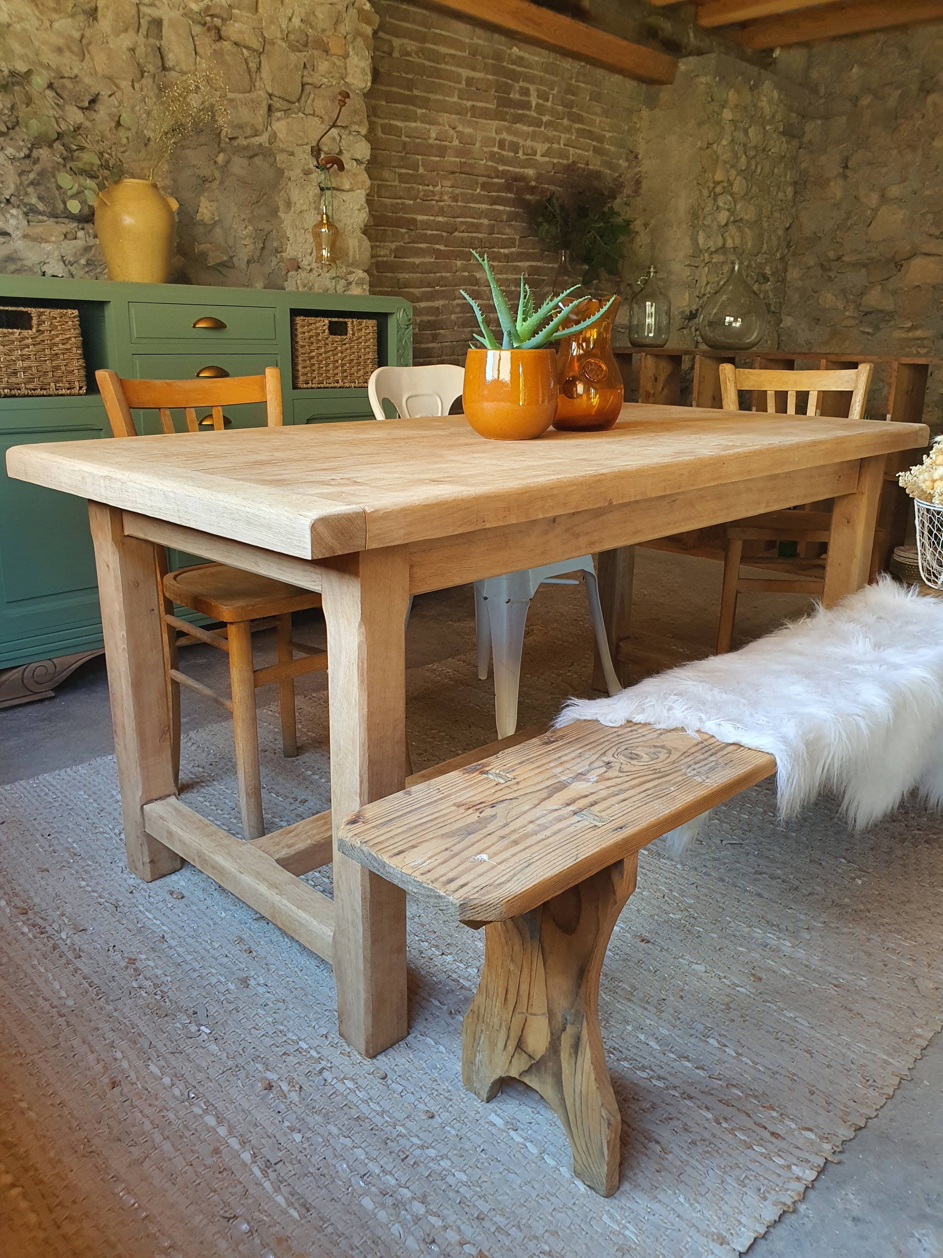 Solid oak farmhouse table