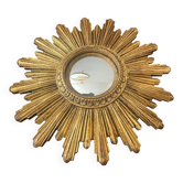 Antique Witch's Eye Sun Mirror in Gilded Wood