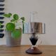 Wooden table lamp with chrome finish, 1950s