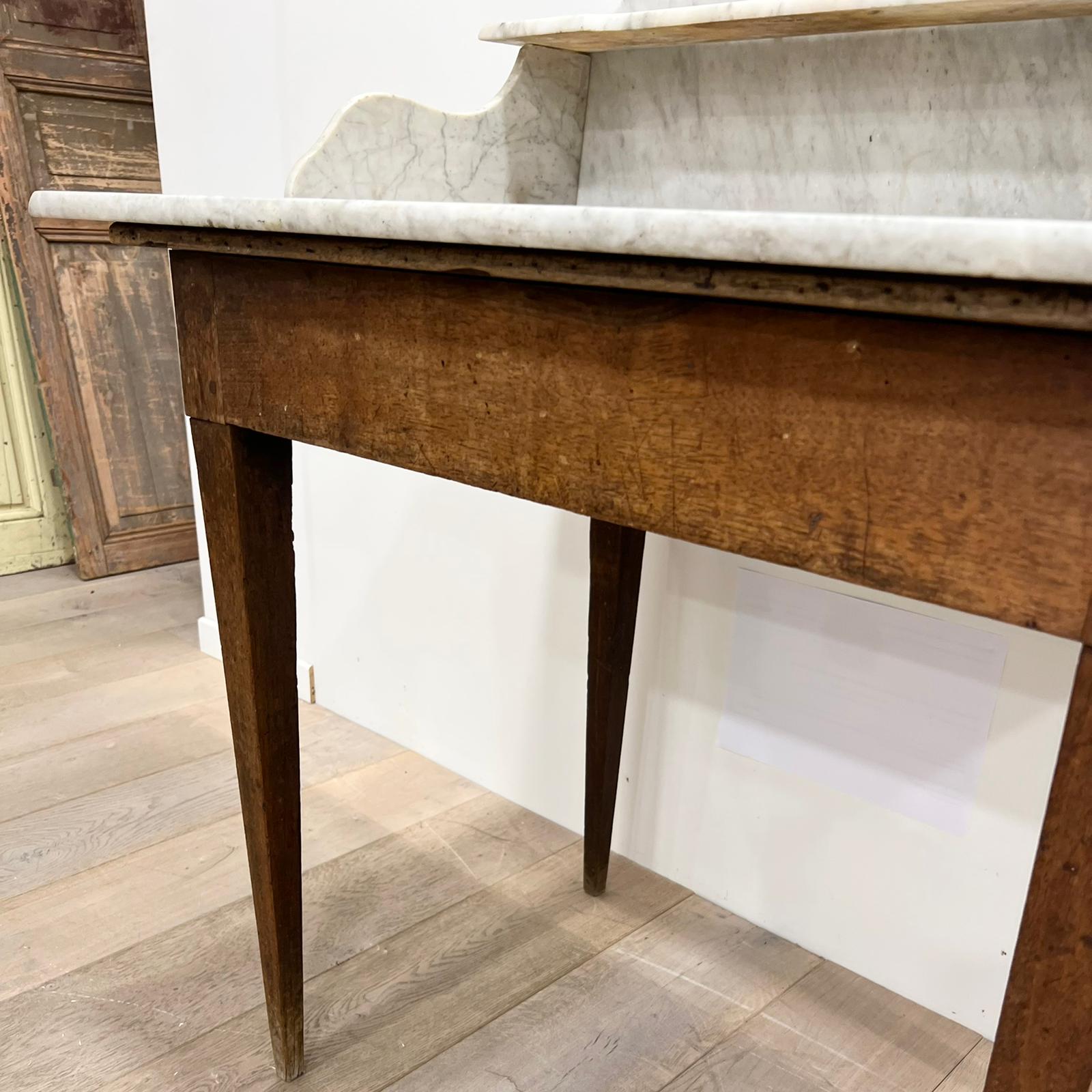 Vintage marble and wood toilet table