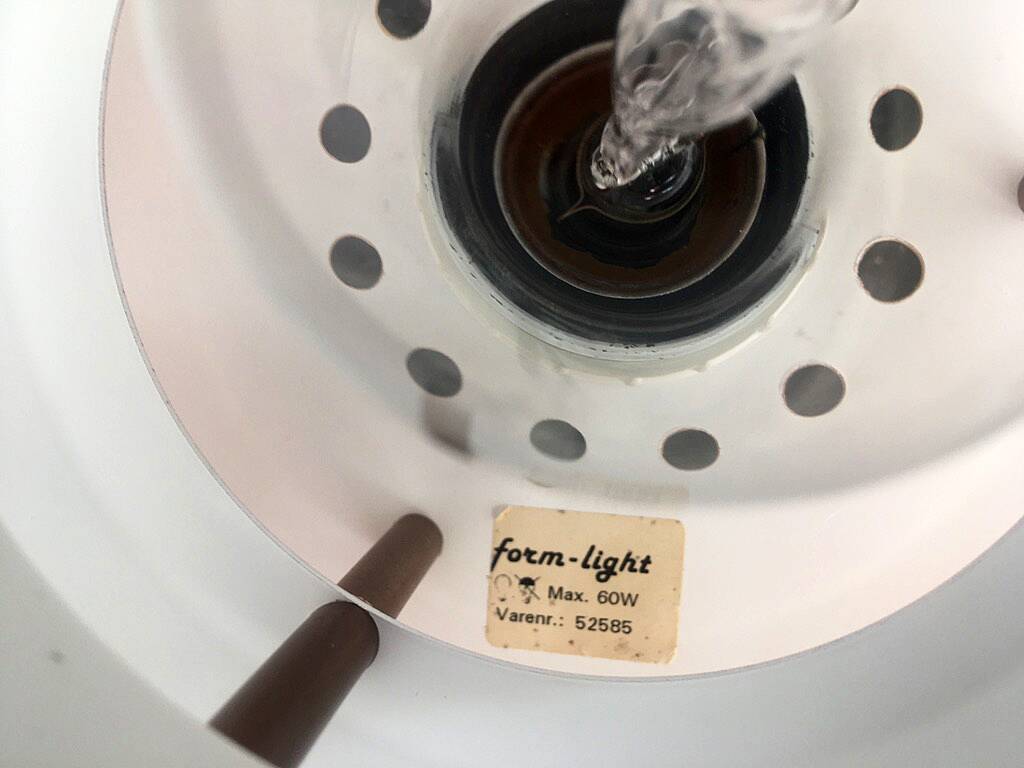 Pendant light in copper and beige layers, Denmark, 1960s.