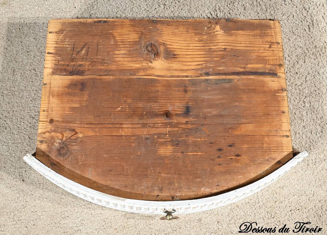 Half-Moon Console in Rechampi Wood, Louis XVI style – Early 19th century