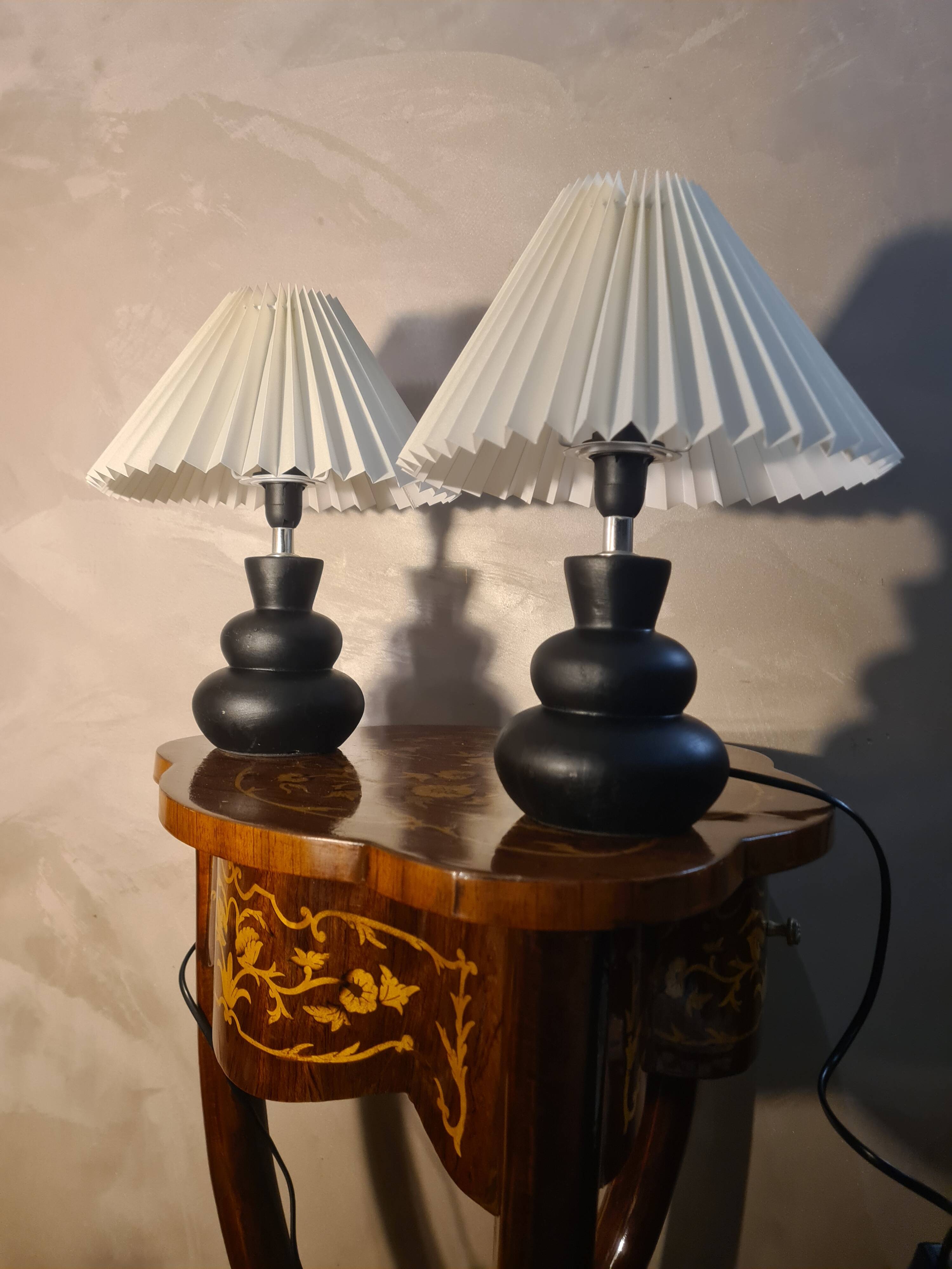 pair of ceramic bedside lamps Scandinavian design lampshade 33x25 electric chan