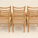 Six mid-century Scandinavian chairs, wood & Danish cord, 1960s.