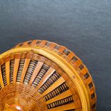 Pot with braided bamboo lid