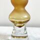 Amber Hooped Glass Vase in the Style of Bo Borgström, Scandinavian Mid-Century Art Glass