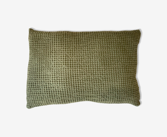 Coussin Gaufré vert kaki