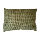 Coussin Gaufré vert kaki