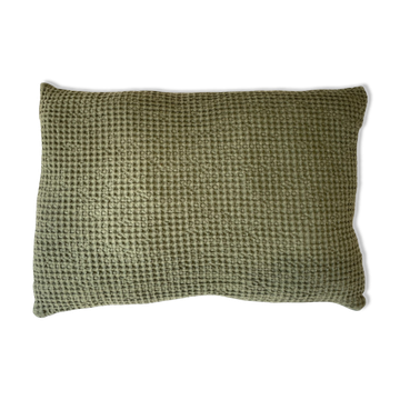 Coussin Gaufré vert kaki