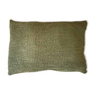 Khaki green embossed cushion