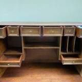 Antique solid wood secretary desk, handcrafted cabinetry.