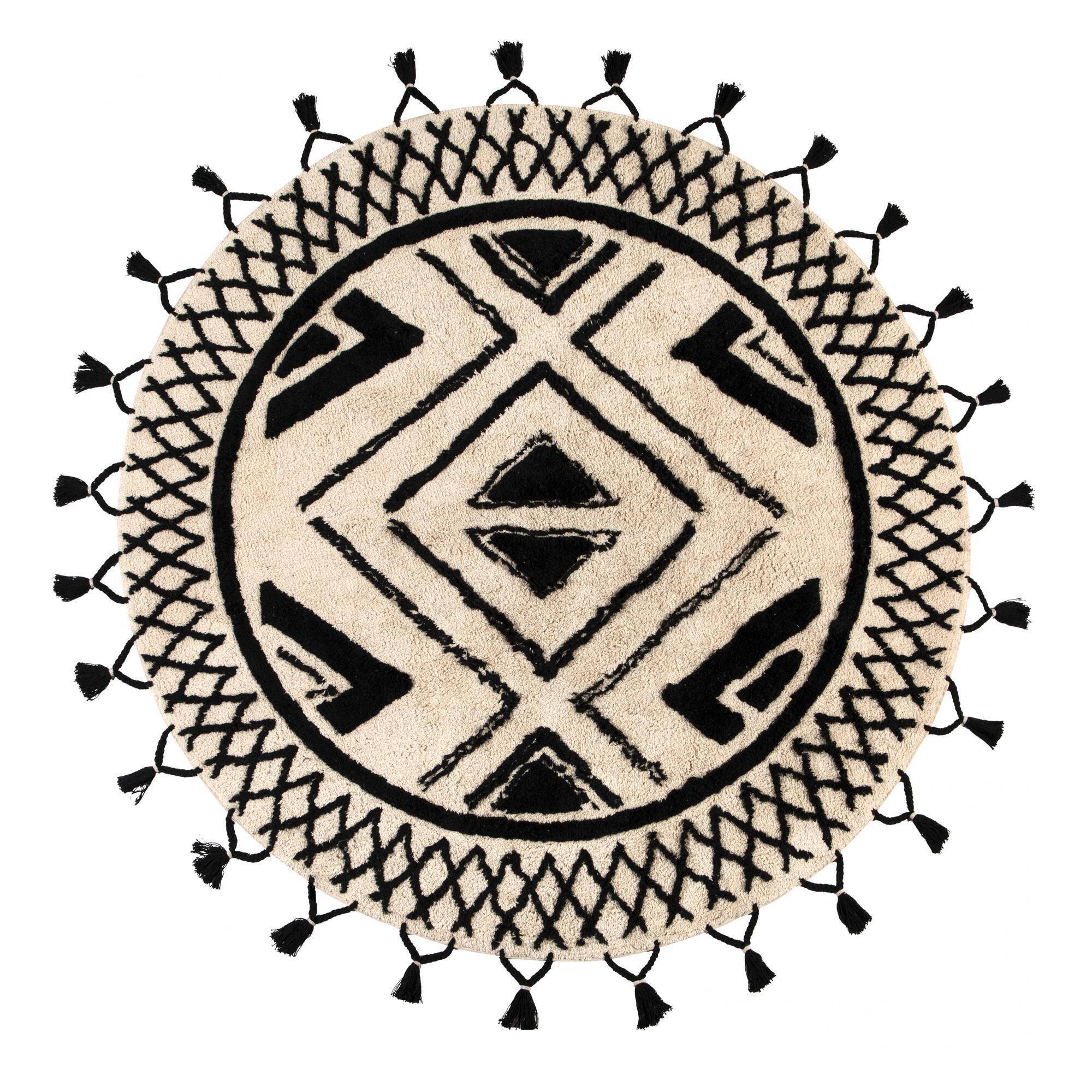 Round 160 cm cotton Berber rug