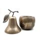 Modern silver-plated Pear wine cooler / ice bucket, Teghini Firenze Italy 1970s