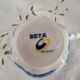 Set of 6 coffee cups and 6 sub-cups in white earthenware blue floral décor