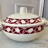 Tureen Badonviller tulips burgundy 30s-40s