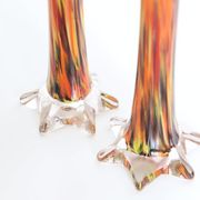 Duo of soliflores in mouth-blown glass