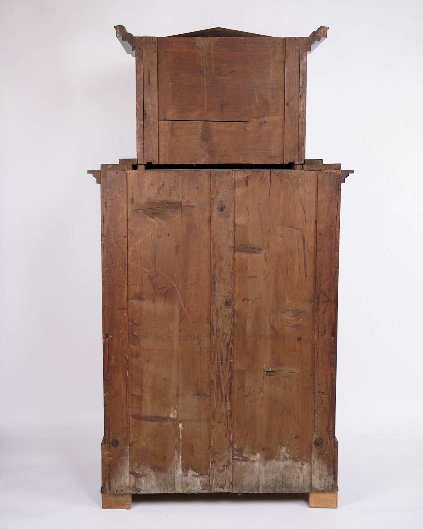 Secretary - Hand polished birch & intarsia - 2 drawers - 1840s