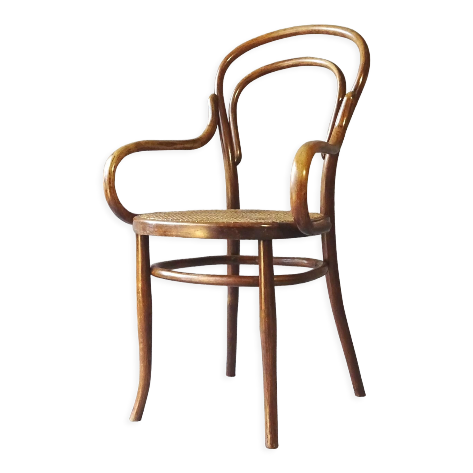 Viennese armchair in bentwood type canned bistro, circa 1900 UNGVAR