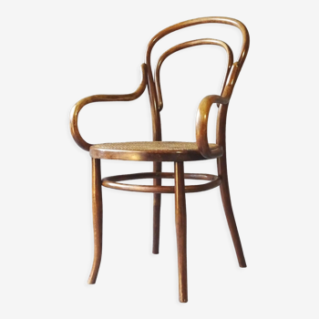 Fauteuil Viennois en bois-courbé type bistrot canné, vers 1900 UNGVAR
