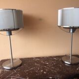 Pair of metal lamps