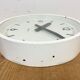 White industrial austrian factory wall clock from Schauer, 1960s
